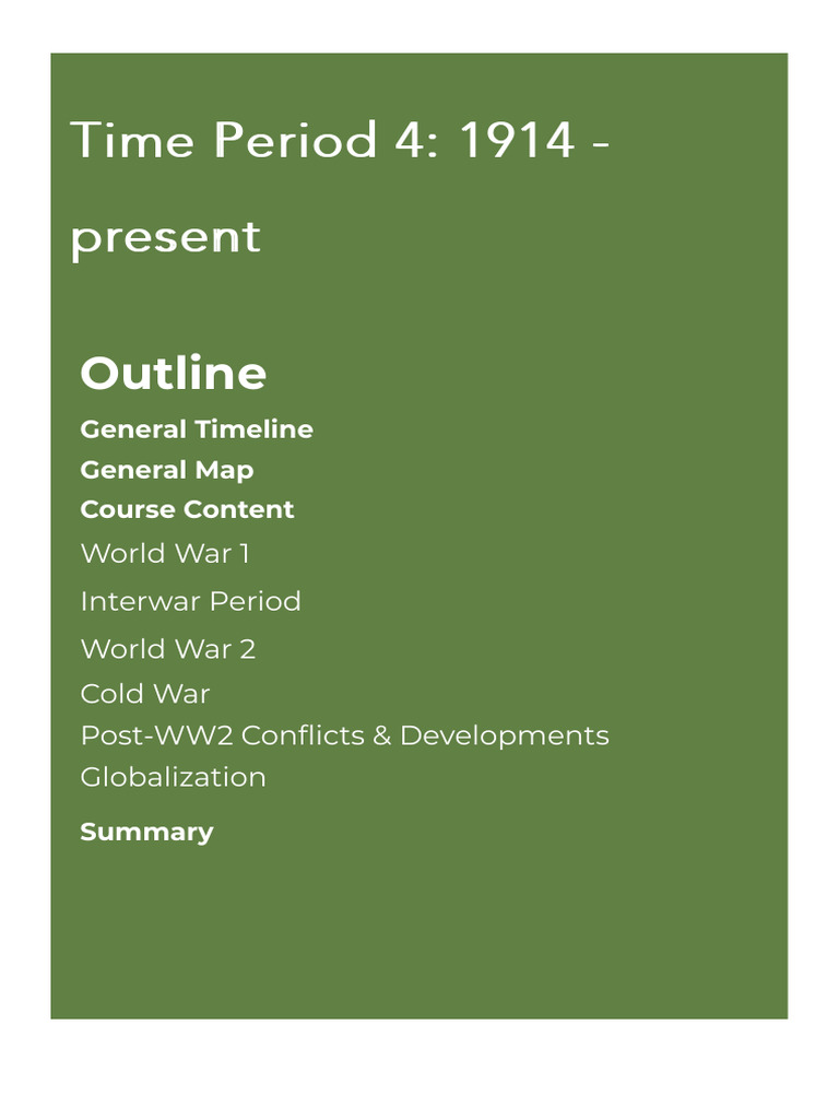 Time Period 4 (1914-Present) | AP European History | PDF | Vladimir ...