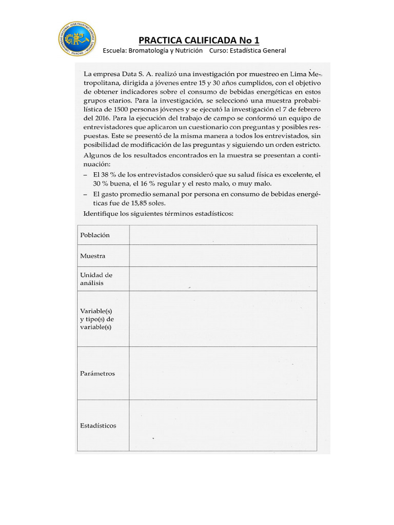 Practica Calificada No1 | PDF