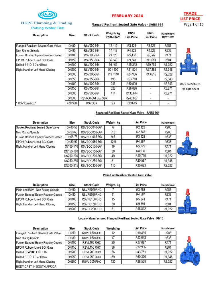 EPNS Valves Price List and Details | PDF | Mechanical Engineering ...