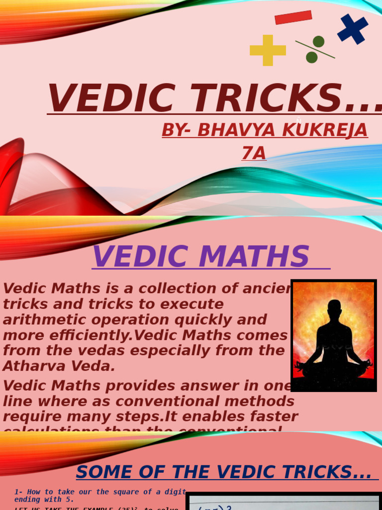 Vedic Maths: Quick Calculation Tricks | PDF