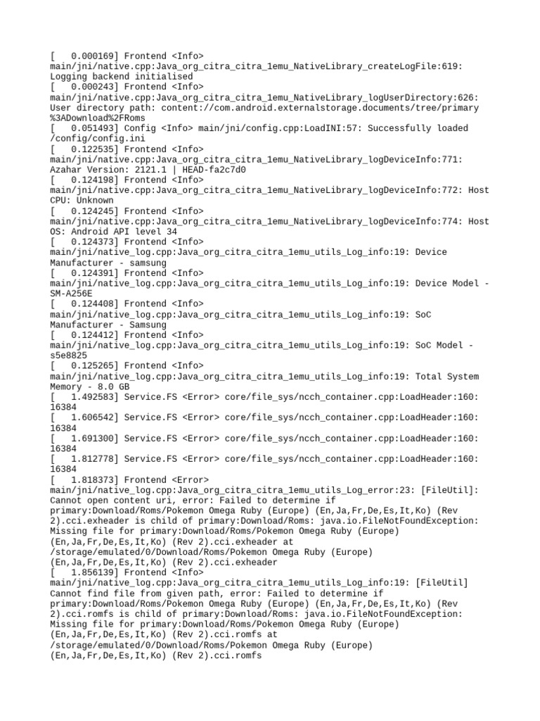 Azahar Log and ROM Errors | PDF | Computer Architecture | Computing