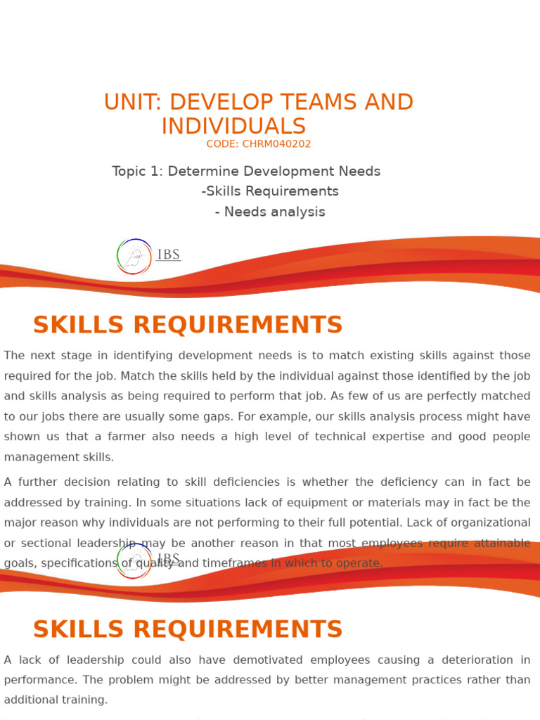 Identifying Team Development Needs | PDF | Cognition | Business
