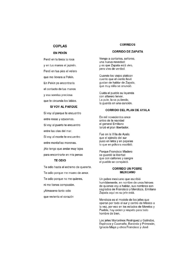 Imágenes 2 Coplas Populares Sin Autor González Ramírez Jesús Miguel 2a ...