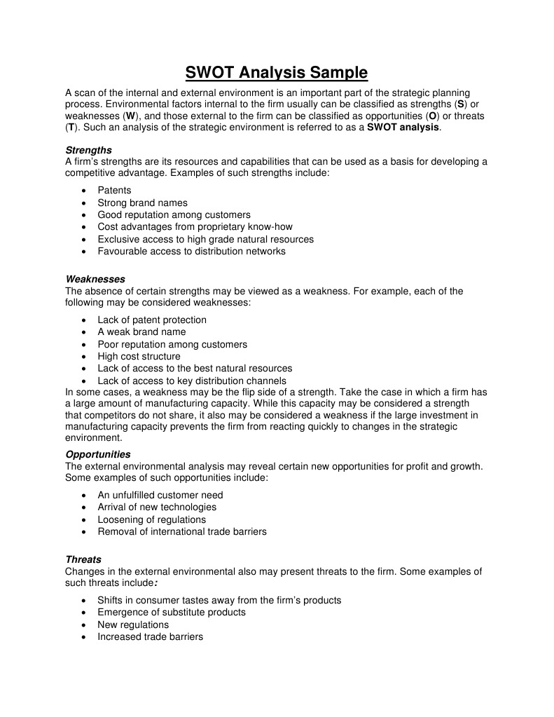 SWOT Analysis Overview and Examples | PDF | Finance & Money Management