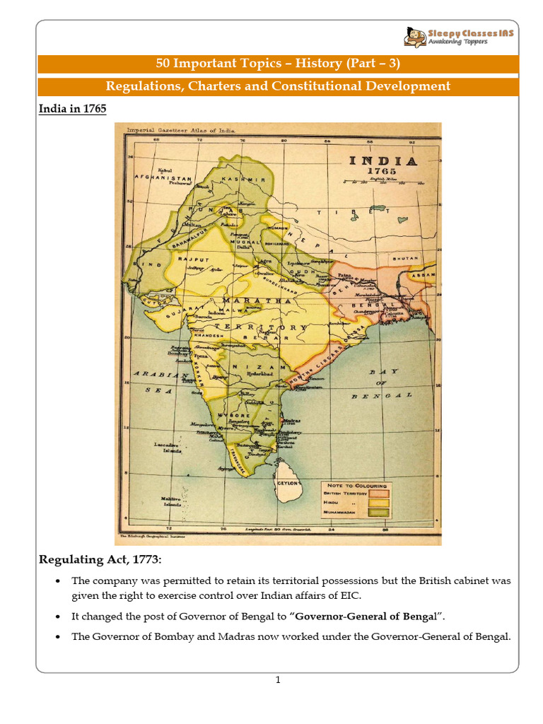 British Raj: Key Legislative Acts | PDF | British Raj | East India Company