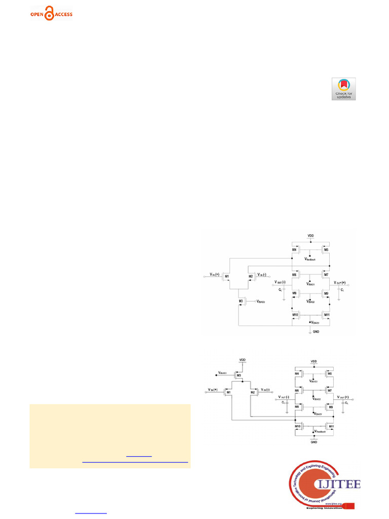 PMOS and NMOS Folded Cascode Design | PDF | Operational Amplifier | Mosfet