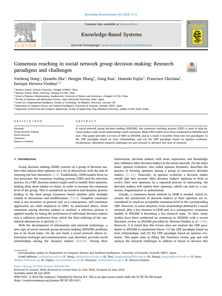 Consensus Reaching in Social Network Group Decision Making - Research ...