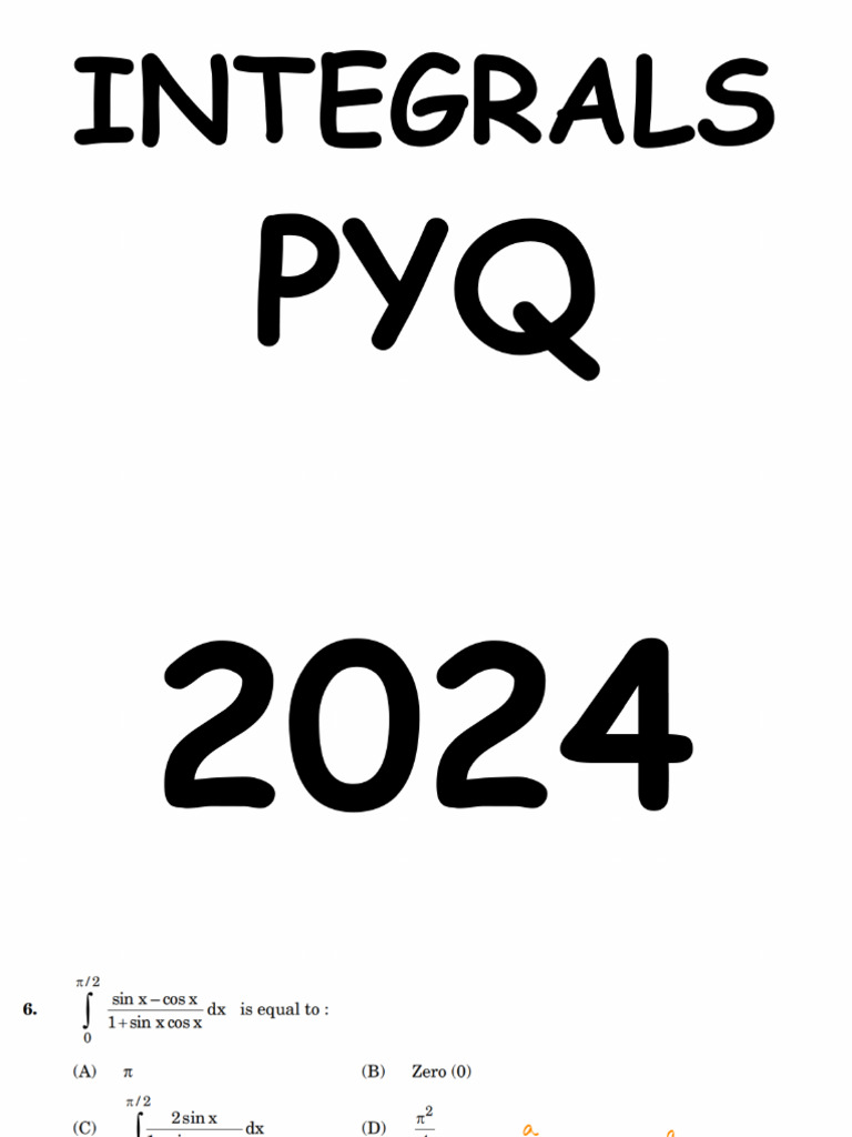 Integrals Pyq 2025 Part 1 | PDF
