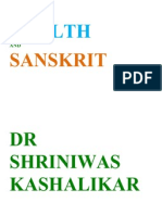 Health and Sanskrit Dr Shriniwas Kashalikar