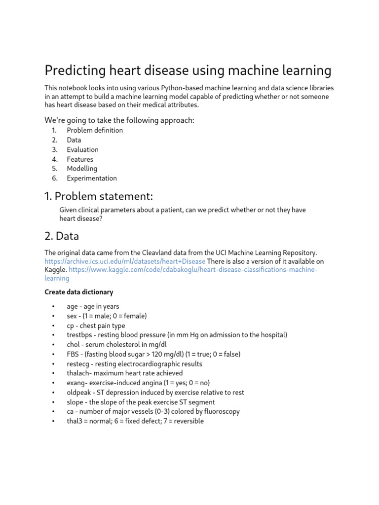 Machine Learning for Heart Disease Prediction | PDF | Coronary Artery ...
