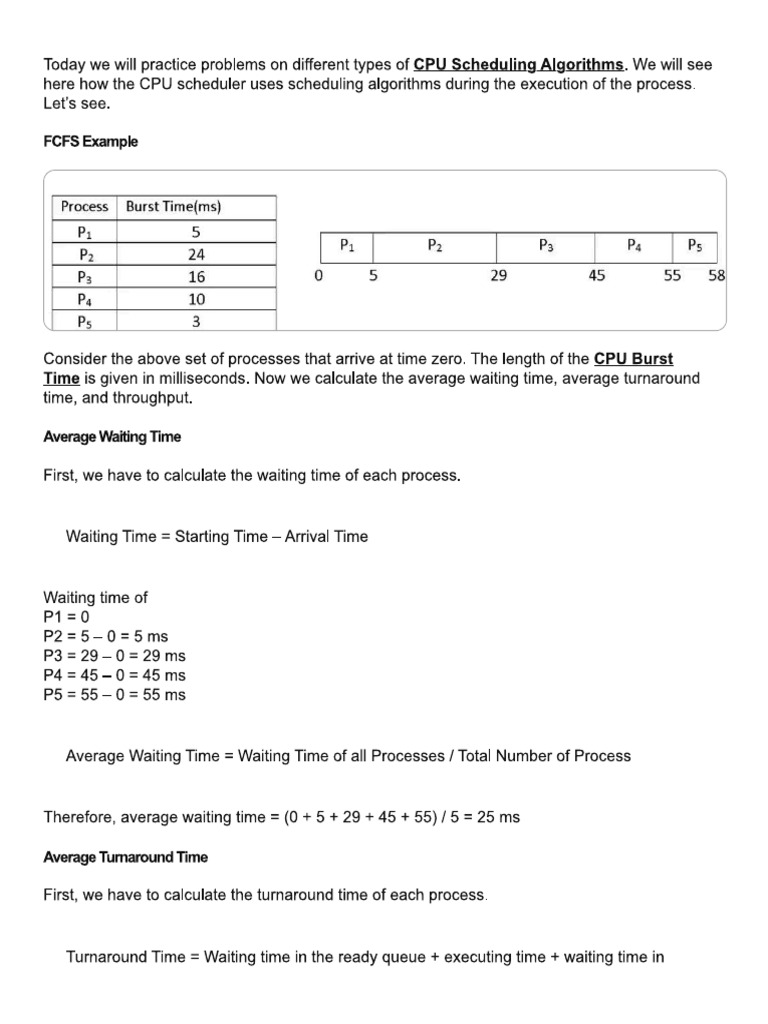 CPU Scheduling and Algorithm Problems21 | PDF
