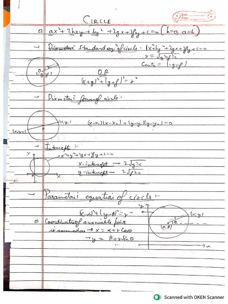 Circles Chapter Short Notes | PDF