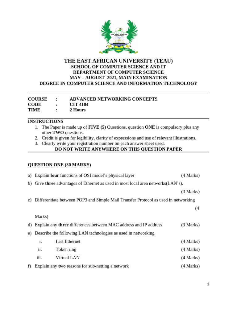 Advanced Computer Networks Concepts | PDF | Computer Network | Internet ...