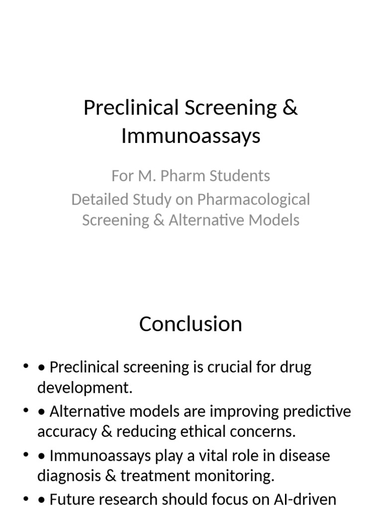 Preclinical Screening Models Overview | PDF