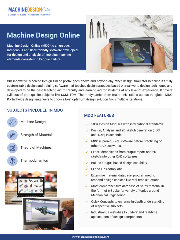 Machine Design Online (MDO) Overview | PDF | Mechanical Engineering ...