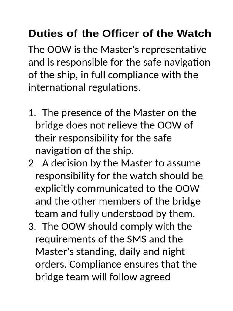 1 SM 148 BPG Duties of The Officer of The Watch | PDF