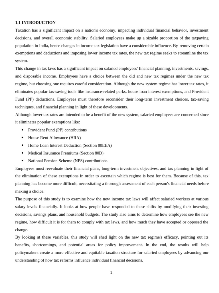 Impact of New Tax Regime on Salaried Employees | PDF | Taxes | Tax ...