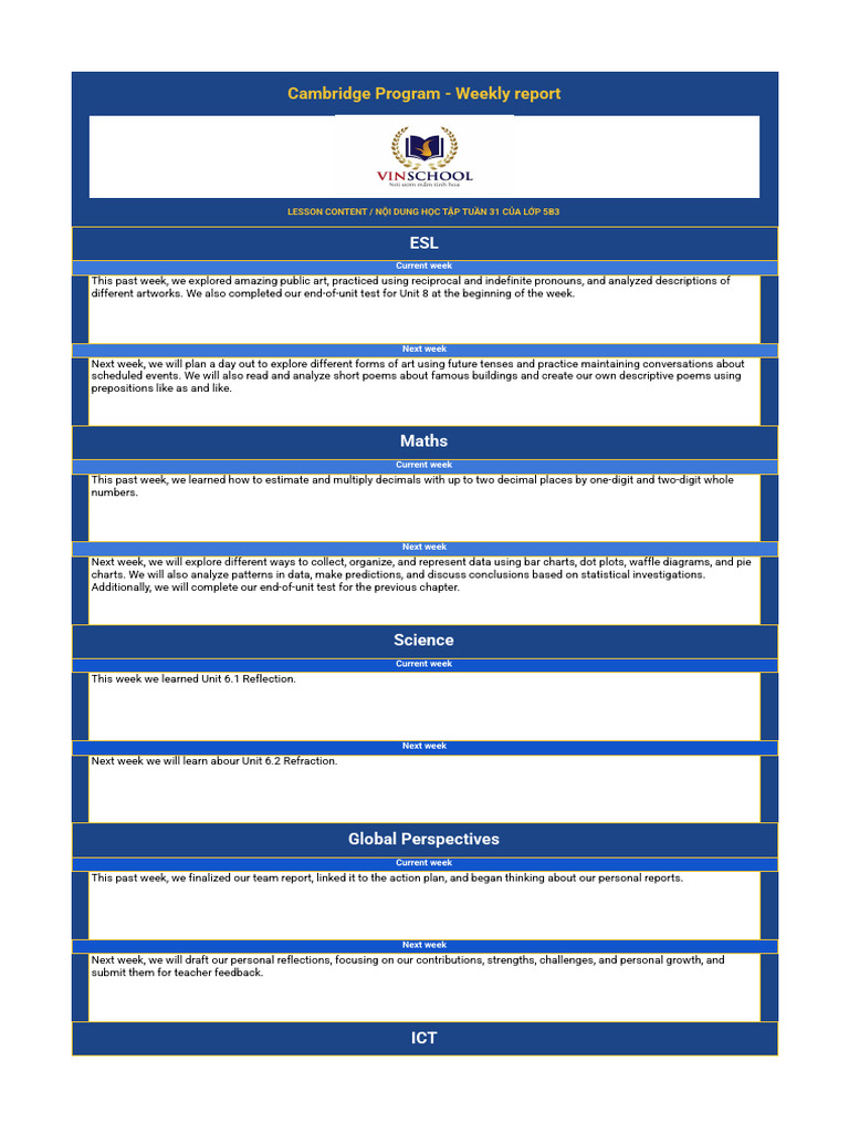 CAMBRIDGE REPORT WEEK 31 | PDF