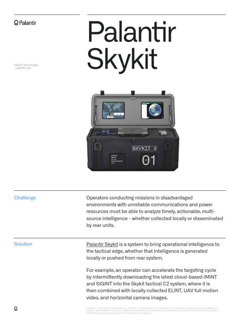 Palantir Skykit: Tactical Intelligence System | PDF | Signals ...