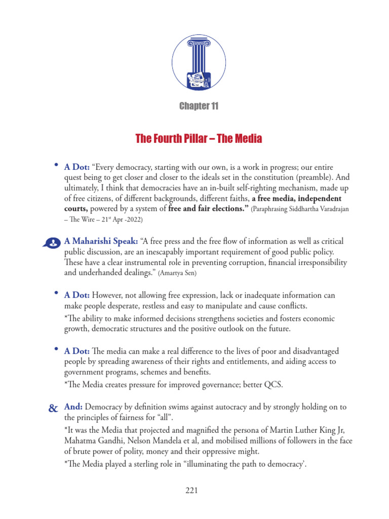 The Media: Democracy's Fourth Pillar | PDF | Mass Media