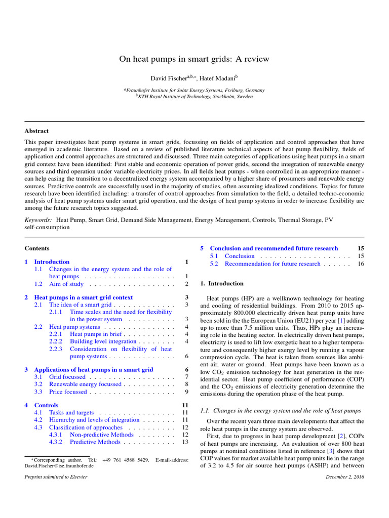 Heat Pumps in Smart Grids: A Review | PDF | Heat Pump | Electrical Grid