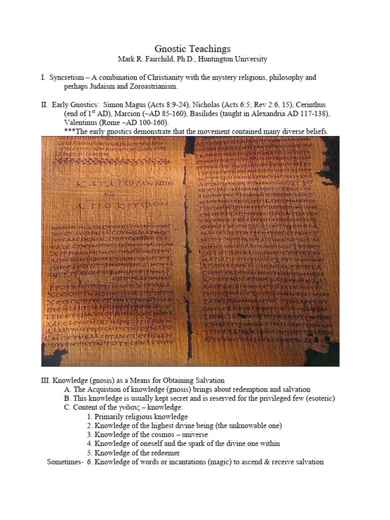Gnostic Teachings on Secret Knowledge | PDF | Gnosticism | Gnosis