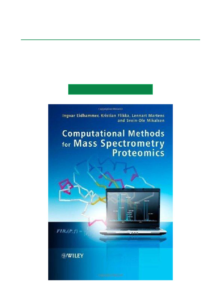 Browse Computational Methods For Mass Spectrometry Proteomics - 1st ...