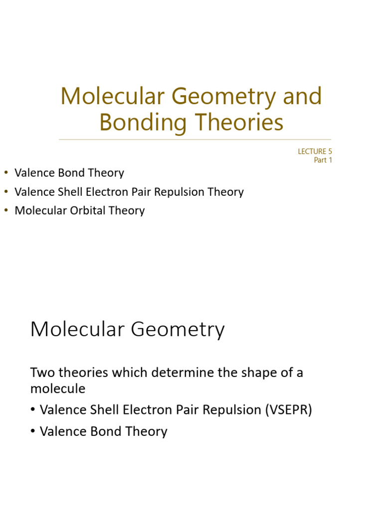 Molecular Geometry and Bonding Theories | PDF | Chemical Bond ...