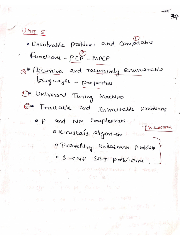 Unit-5 Hand Written Notes | PDF