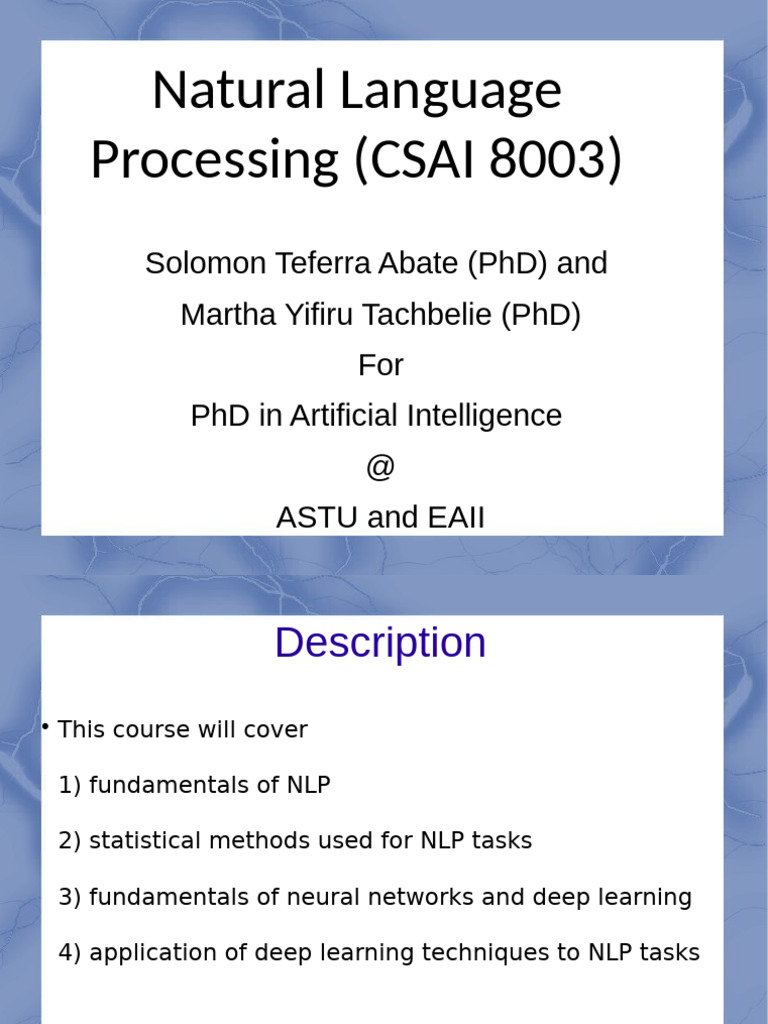 NLP Course Overview and Assignments | PDF | Machine Learning | Deep ...