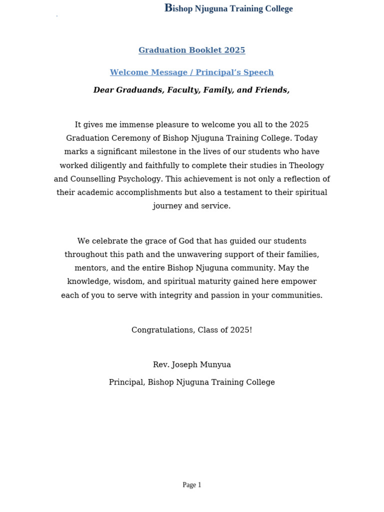 Graduation_Booklet_2025_Formatted_with_Anthems | PDF | Lord's Prayer