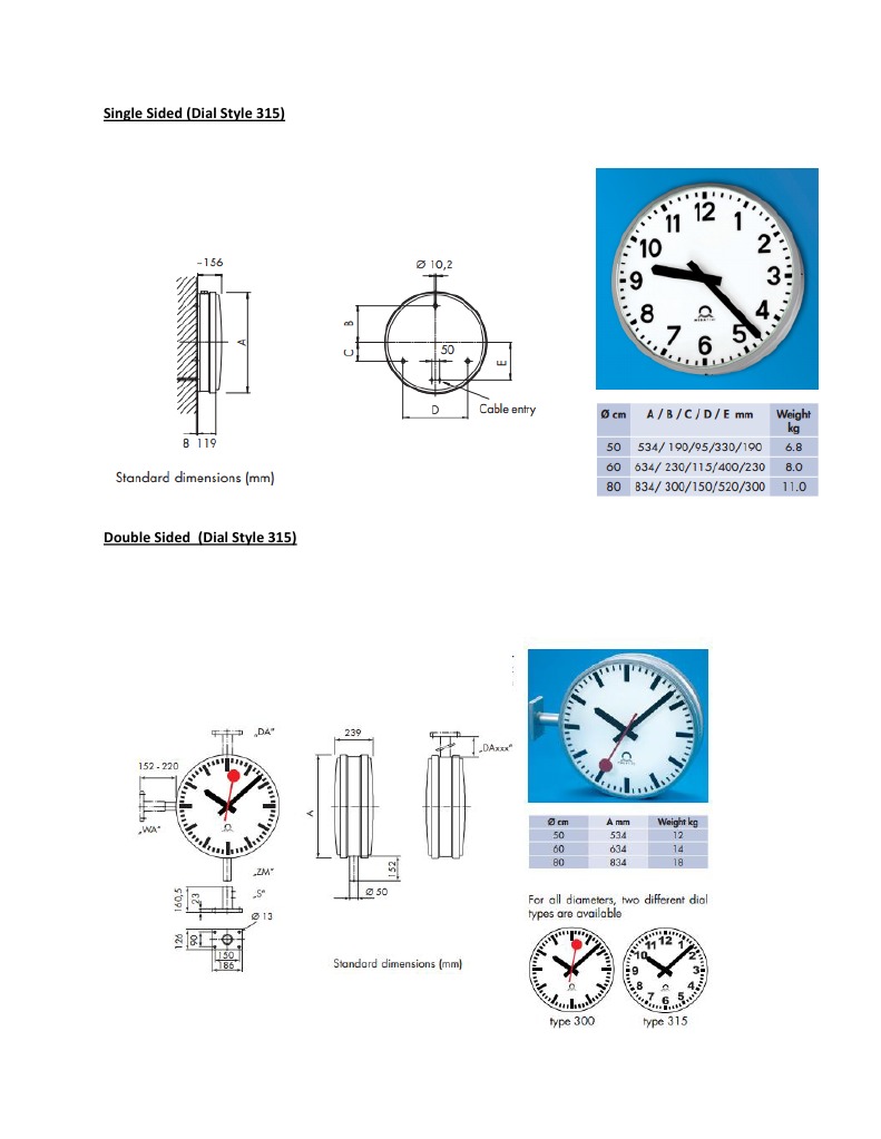 Clock Dimensions | PDF