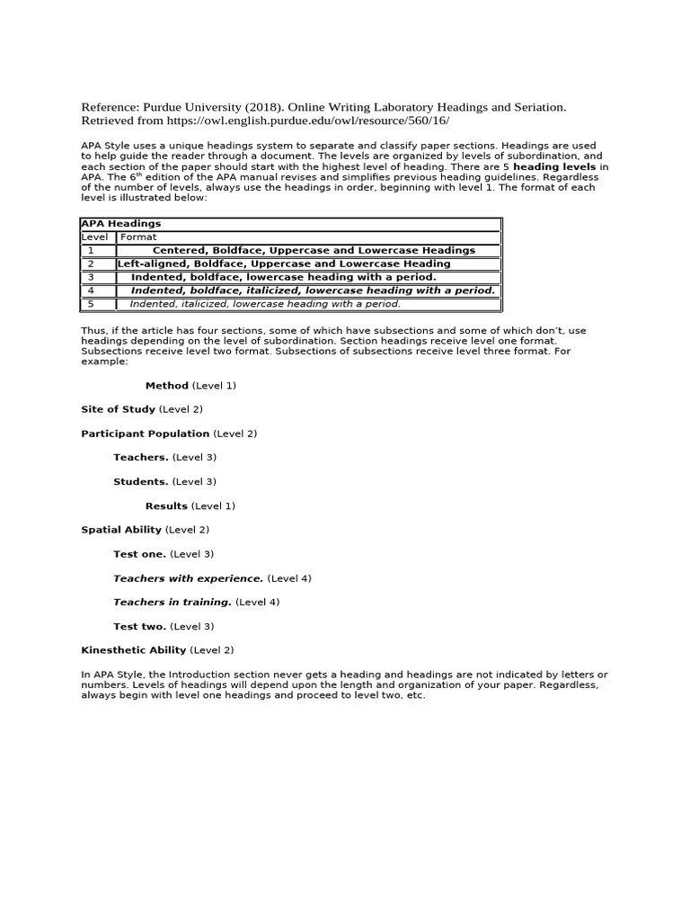 APA Headings Guide and Format | PDF