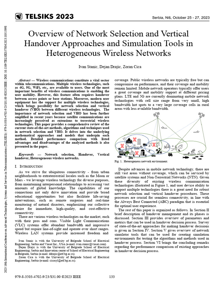 Image result for Network Selection and Handover Techniques | PDF | Computer Network ...