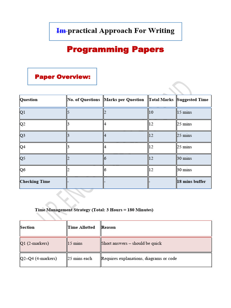 Effective Strategies for Programming Exams | PDF | Object Oriented ...
