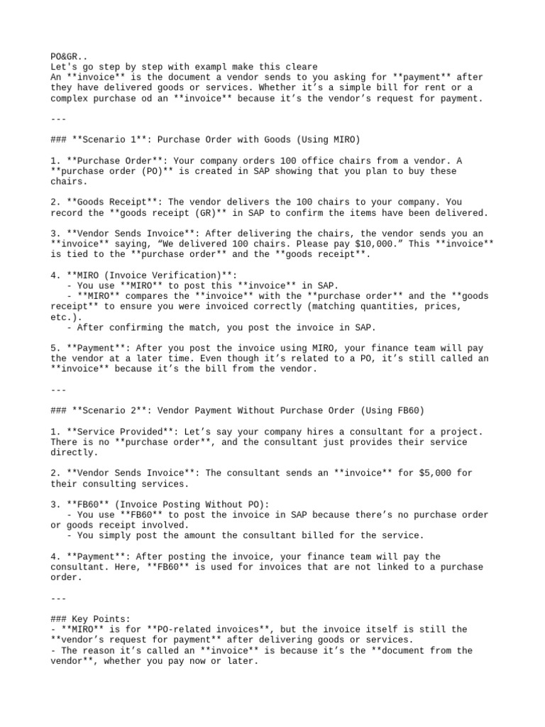 Understanding Invoices in SAP Processes | PDF | Receipt | Invoice