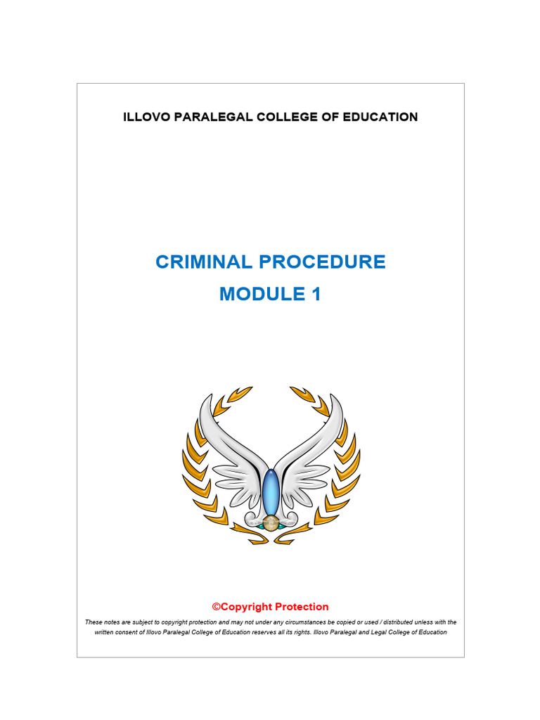 Criminal Procedure Overview: Module 1 | PDF | Criminal Procedure In ...