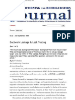 Ductwork Leakage & Leak Testing (Part 1 of 2) - Issue Jul-Sep 2003
