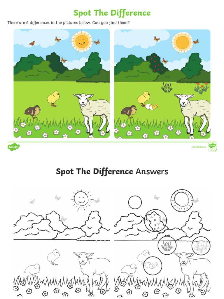 spring spot the difference activity | PDF