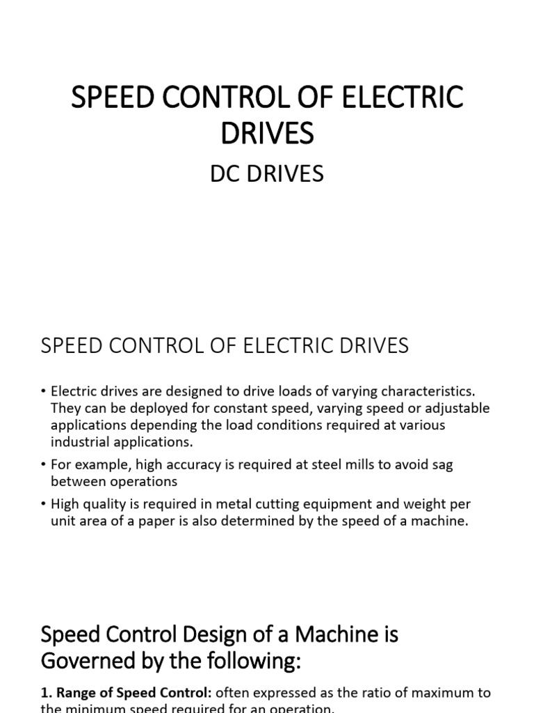 Electric Drive Speed Control Techniques | PDF | Electric Motor | Direct ...