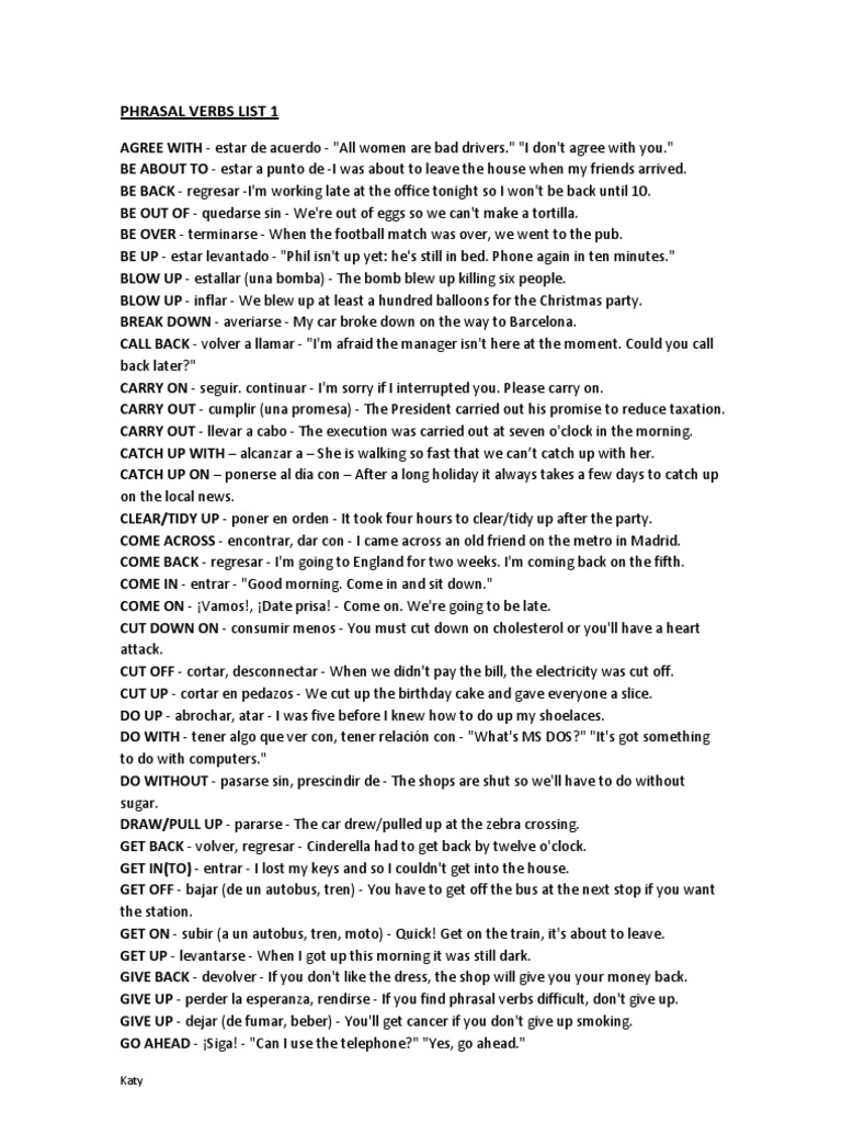 Essential Phrasal Verbs List | PDF