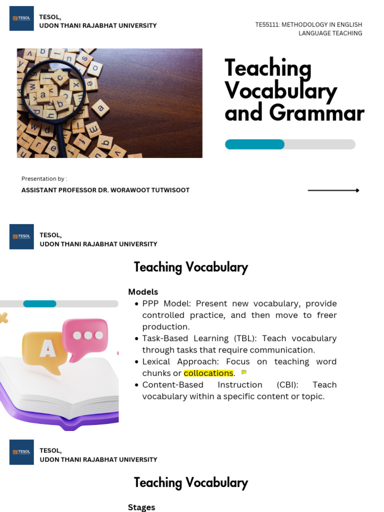 Teaching Vocabulary and Grammar Techniques | PDF | Vocabulary | English ...