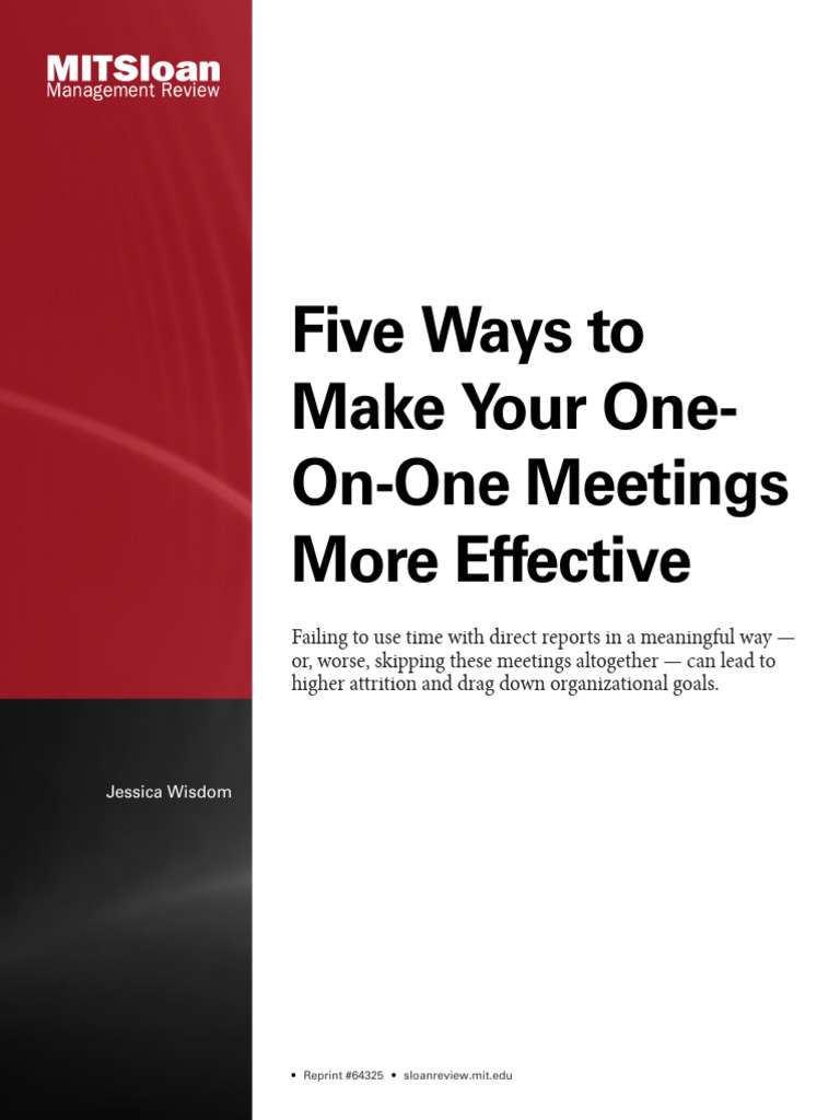 Five Ways To Make Your One-On-One Meetings More Effective | PDF ...