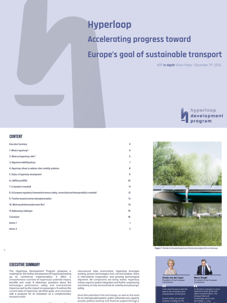 Hyperloop: Accelerating Progress Toward | PDF | Sustainable Transport ...