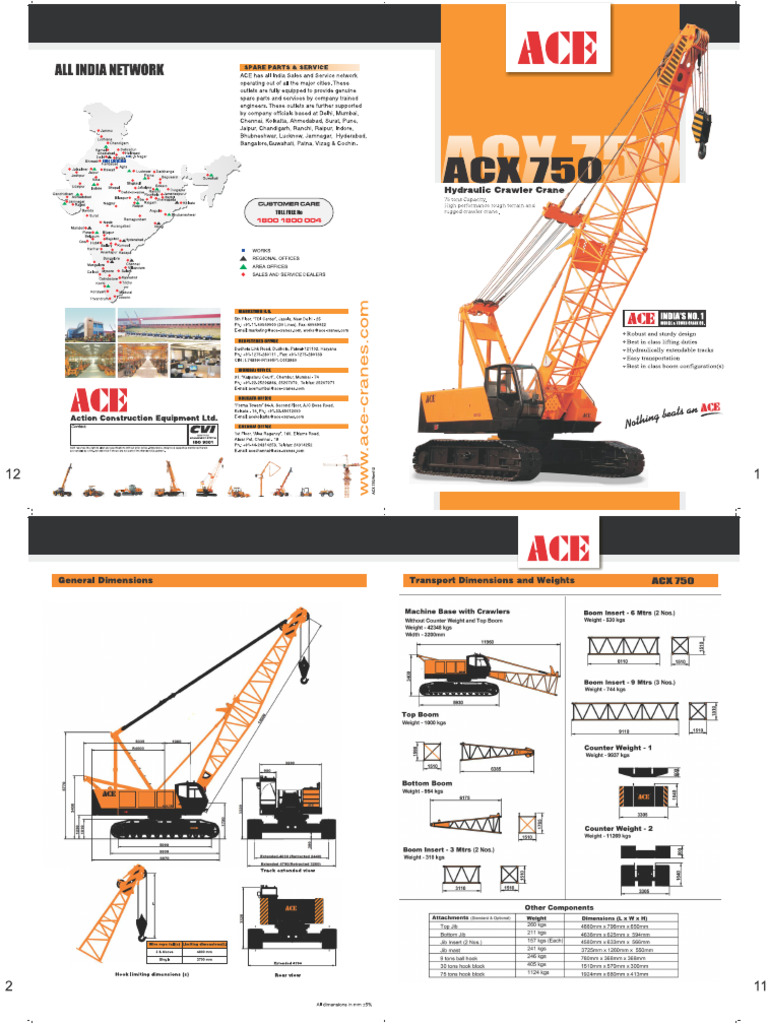 Acx 75 Ton Load Chart | PDF