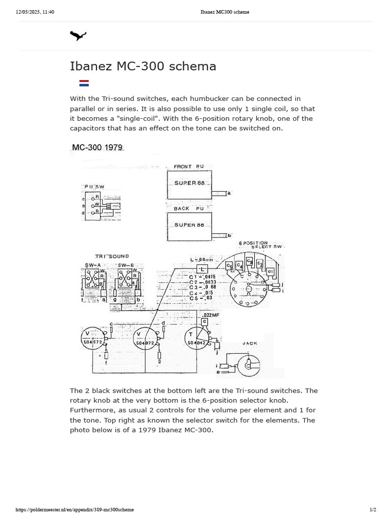 Ibanez MC-300 Wiring Diagram | PDF