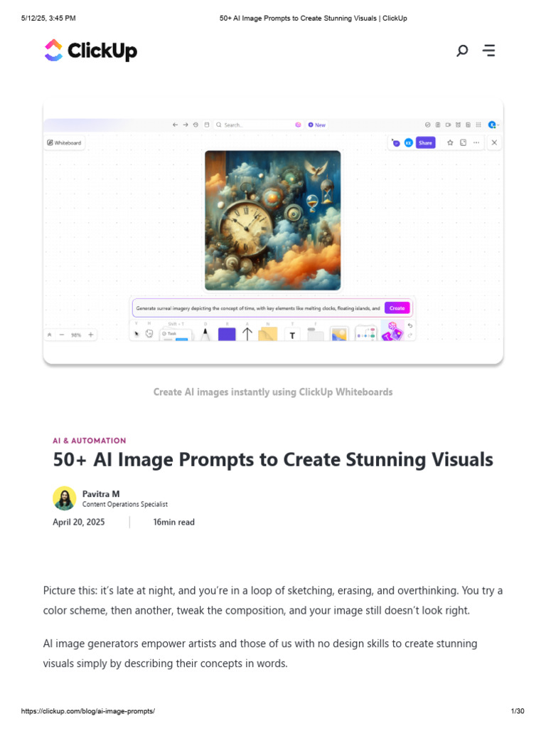 50+ AI Image Prompts for Creatives | PDF | Typography | Artificial ...