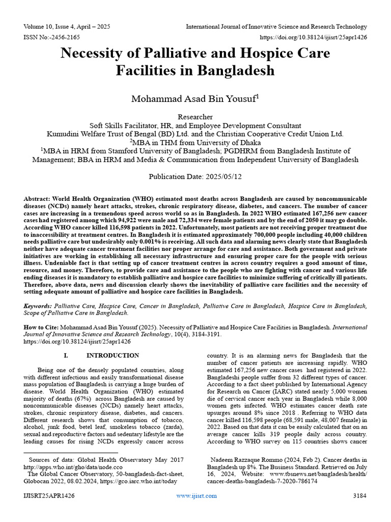 Palliative and Hospice Care Needs in Bangladesh | PDF | Palliative Care ...