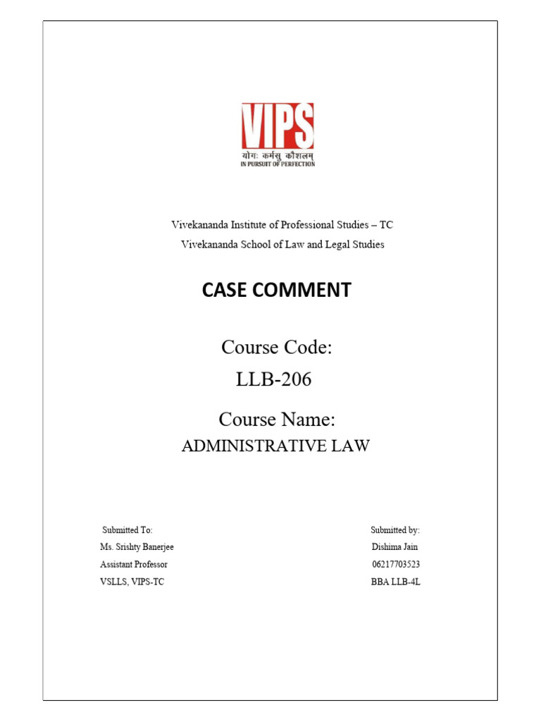 Case Comment- Dishima | PDF | Supreme Court Of The United States | Justice