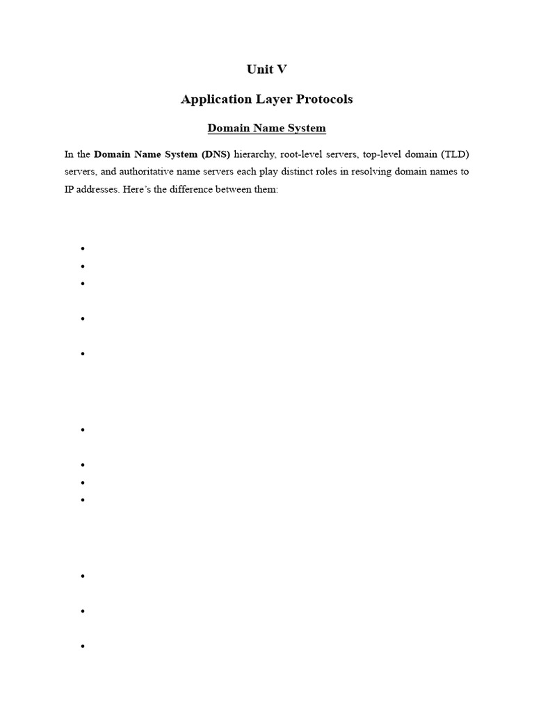 Unit V Application Layer Protocols CN | PDF | Domain Name System ...
